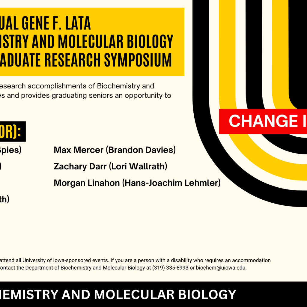 21st Annual Gene F. Lata Biochemistry Undergraduate Research Symposium promotional image