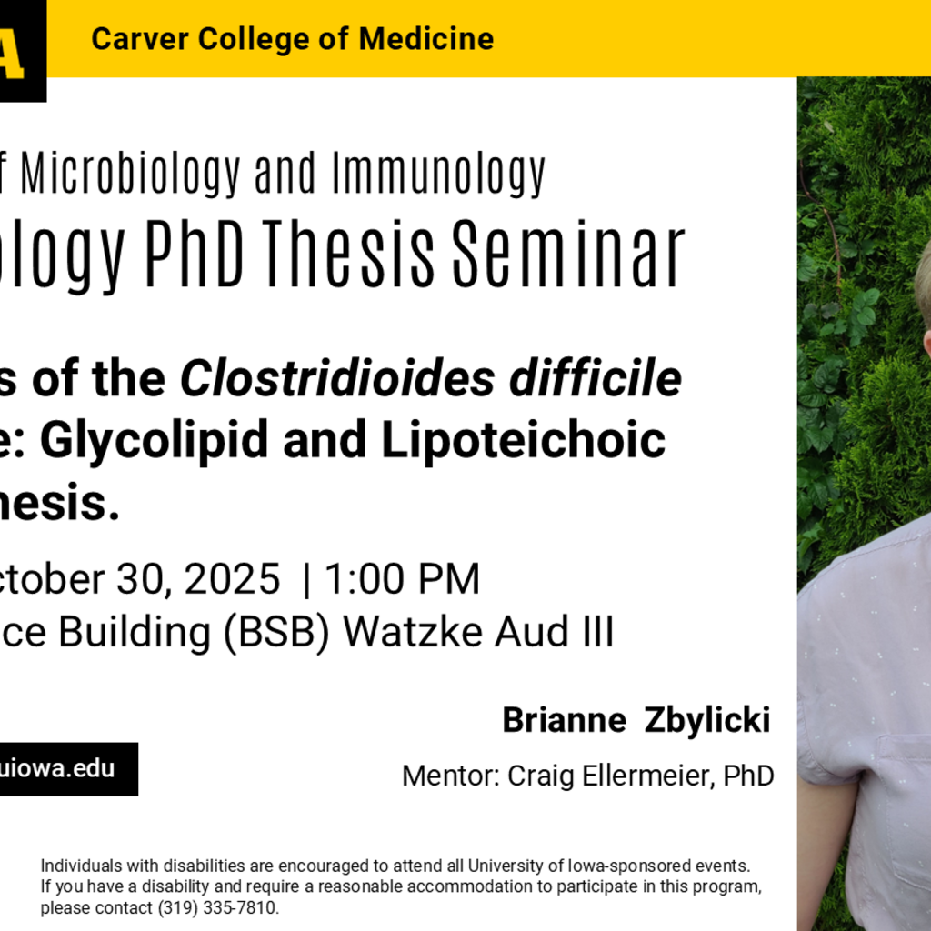 PhD Candidate Brianne Zbylicki  - Microbiology Graduate Program Seminar   promotional image