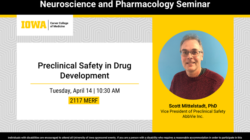 Neuroscience and Pharmacology Seminar - Scott Mittelstadt, PhD promotional image