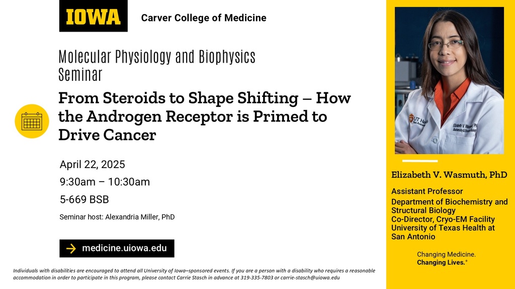 Molecular Physiology and Biophysics Seminar, Elizabeth Wasmuth, PhD promotional image